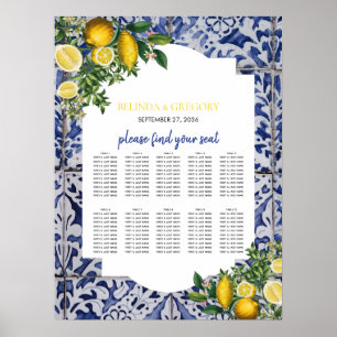 Lemons Portuguese Tiles Wedding Seating Chart