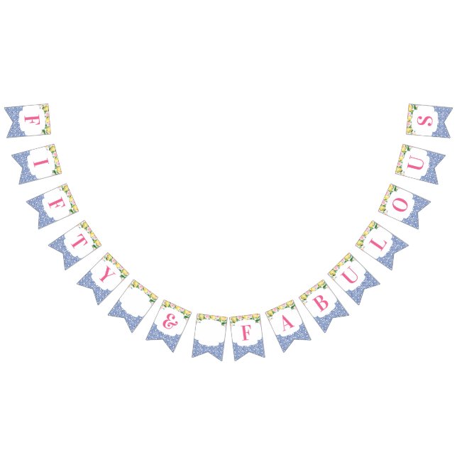 Lemons Positano 50 & Fabulous 50th Birthday Party Bunting (All)