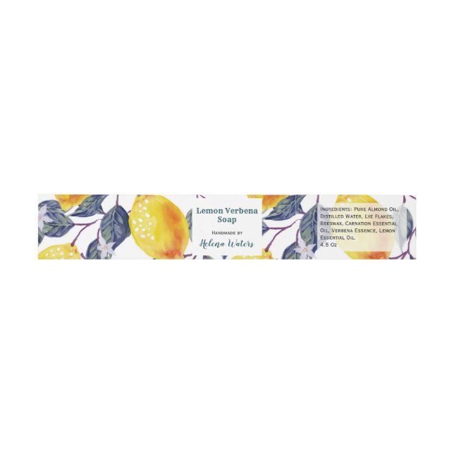 Lemons Soap Labels for Handmade Soap Invitation Belly Band (Flat)