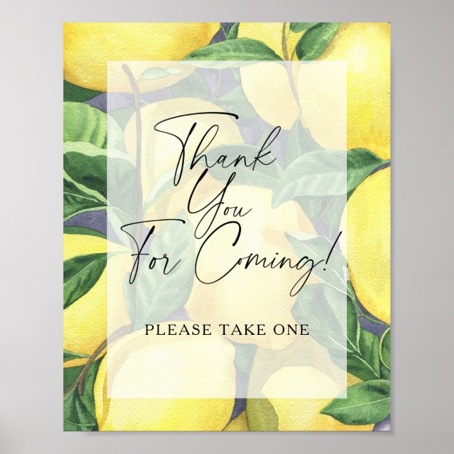 Lemons - Thank you for coming Poster (Front)