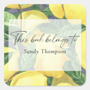 Lemons - This book belongs to Square Sticker