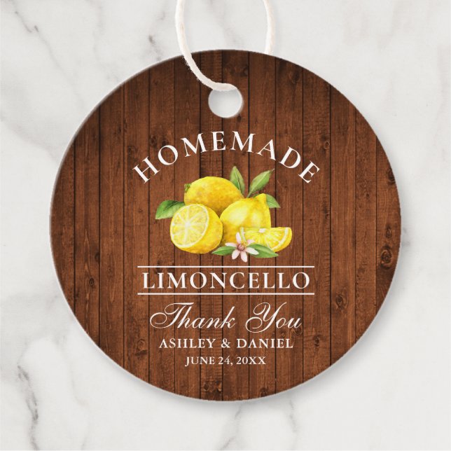 Lemons Wood Limoncello Thank You Tags (Front)
