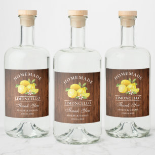 Lemons Wood Thanks Limoncello Bottle Labels