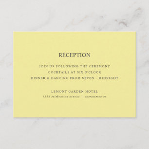 Lemons Yellow Chic WEDDING RECEPTION Enclosure Card