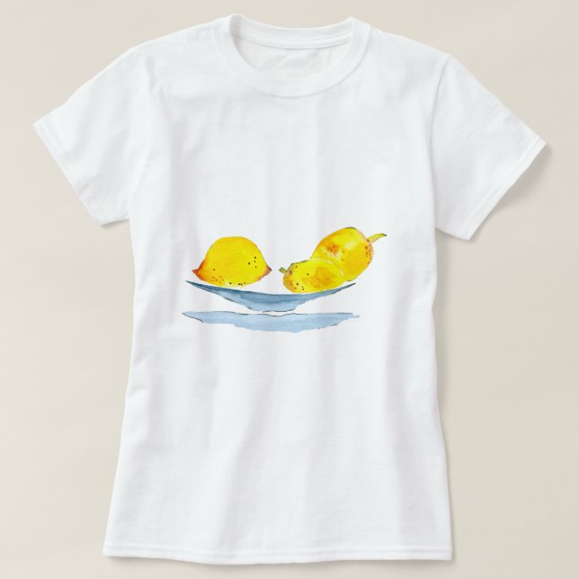 Lemons yellow fruit watercolor T-Shirt (Design Front)