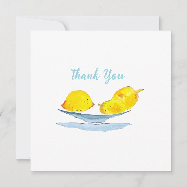Lemons yellow watercolor art card (Front)