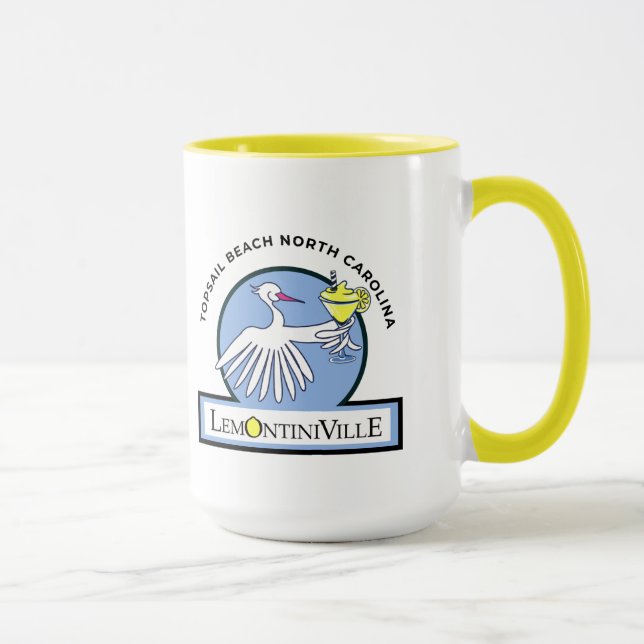 Lemontiniville large 15oz Mug Yellow Handle (Right)