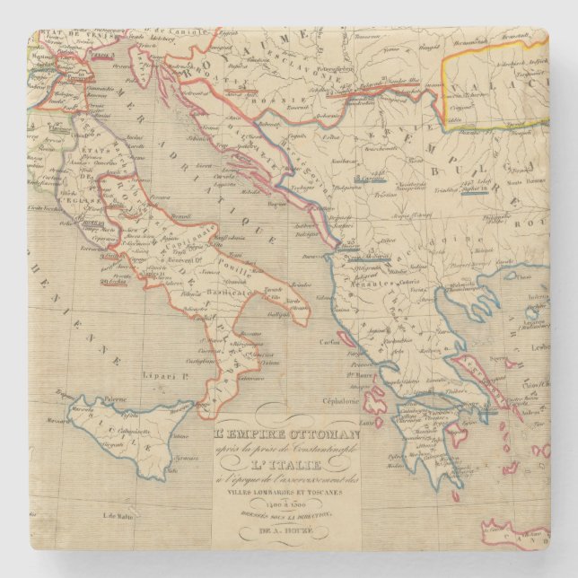 L'Empire Ottoman, l'Italie, 1400 a 1500 Stone Coaster (Front)