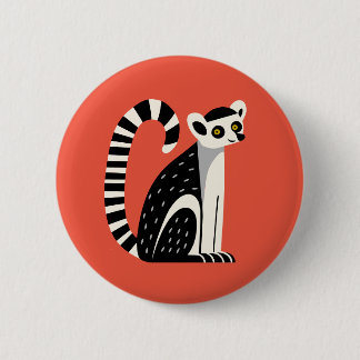 Lemur 6 Cm Round Badge