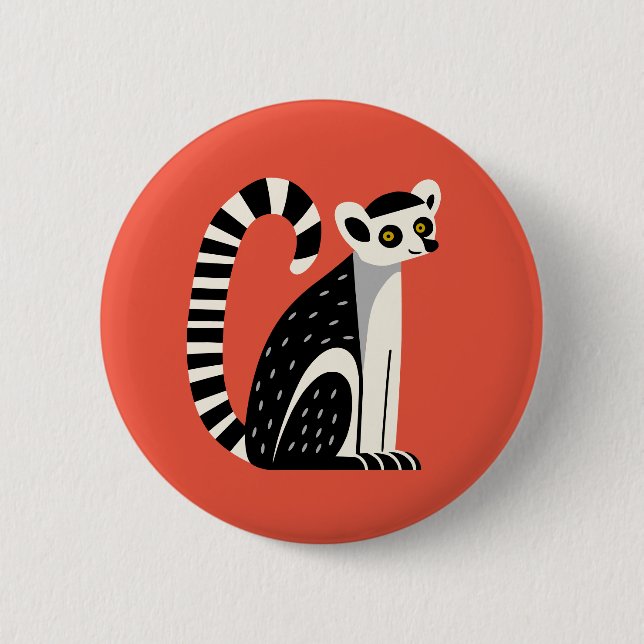 Lemur 6 Cm Round Badge (Front)