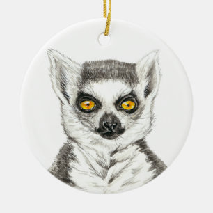 Lemur Ceramic Tree Decoration