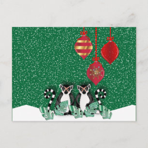 LEMUR CHRISTMAS POSTCARD
