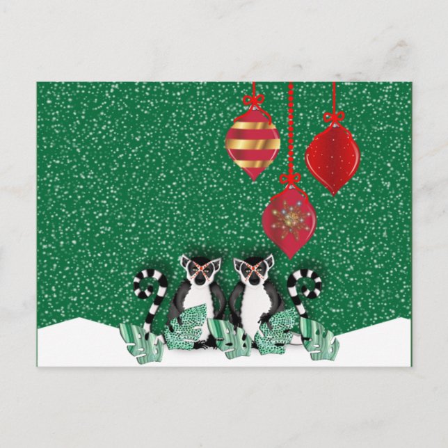 LEMUR CHRISTMAS POSTCARD (Front)