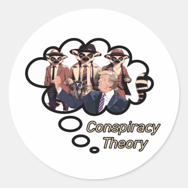 Lemur Conspiracy Theory Classic Round Sticker (Front)