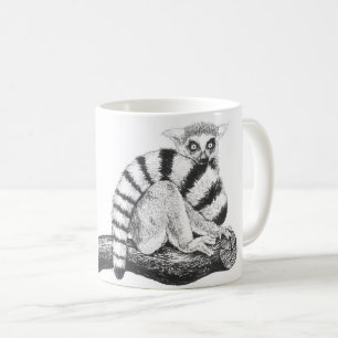 Lemur drawing coffee mug