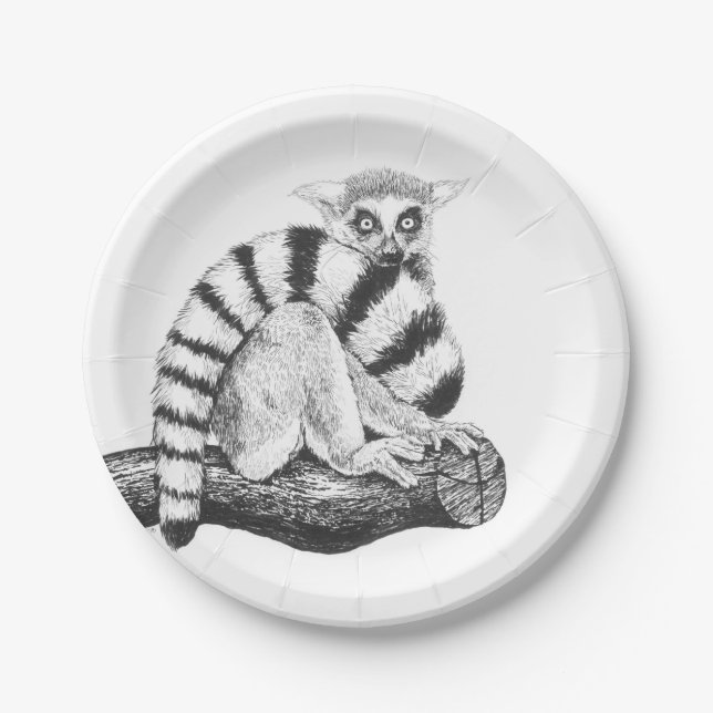 Lemur drawing paper plate (Front)