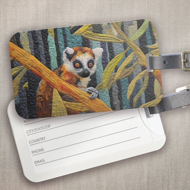 Lemur Jungle Animal Lover Luggage Tag (Creator Uploaded)