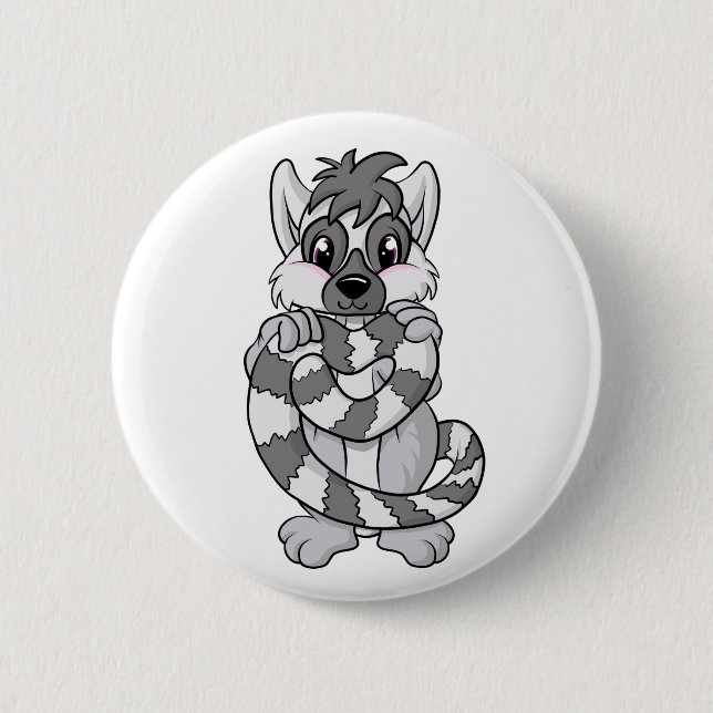 Lemur Love! 6 Cm Round Badge (Front)
