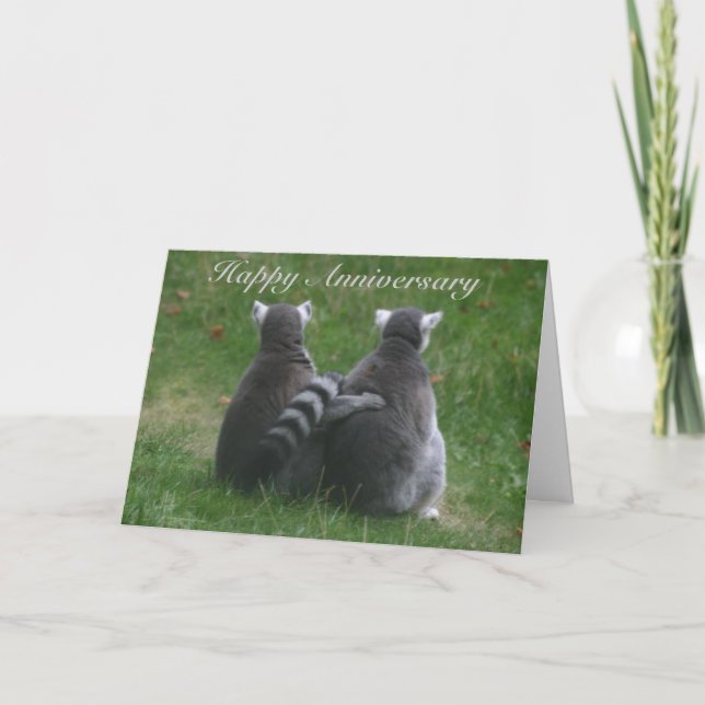 Lemur love,! .. Happy Anniversary Card (Front)