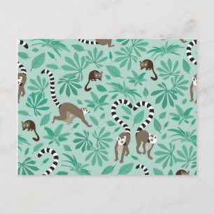 Lemur love mint leaves postcard