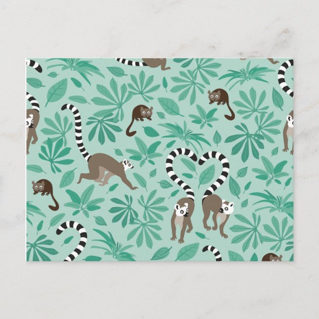 Lemur love mint leaves postcard (Front)
