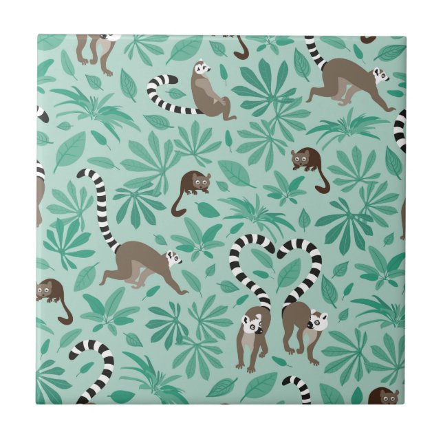 Lemur love mint leaves tile (Front)