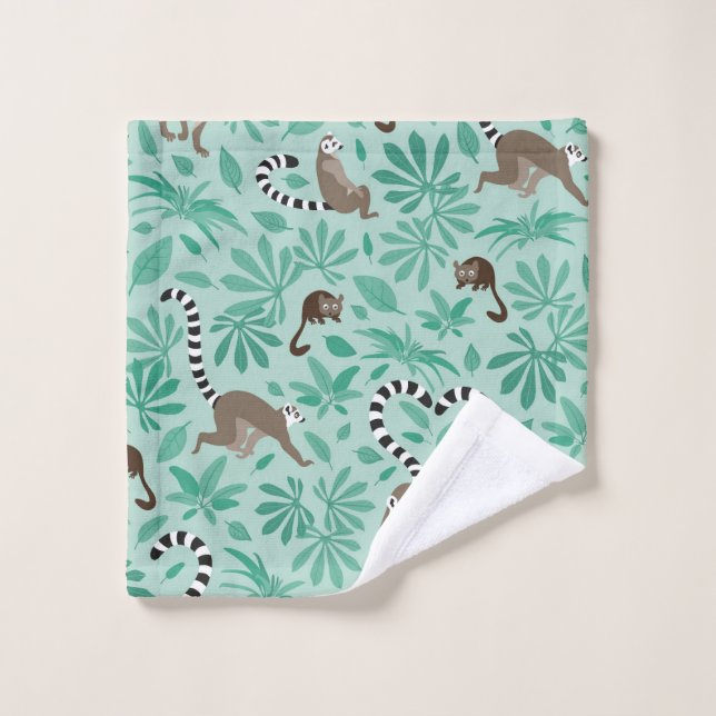 Lemur love mint leaves wash cloth (Wash Cloth)