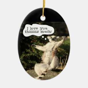 Lemur Love You This Much Funny  Fathers Day Ceramic Tree Decoration