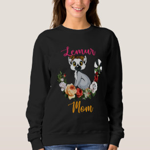 Lemur Mom Floral Lemur Bow Tie Lover Mother's Day Sweatshirt