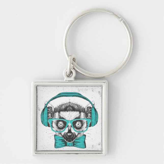 Lemur | Music Lover Key Ring (Front)