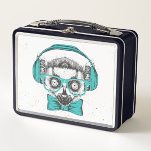 Lemur Music Lover Metal Lunch Box