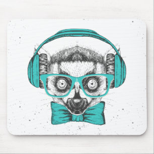 Lemur Music Lover Mouse Pad