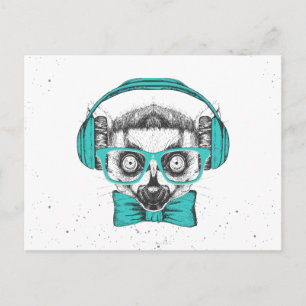 Lemur   Music Lover Postcard