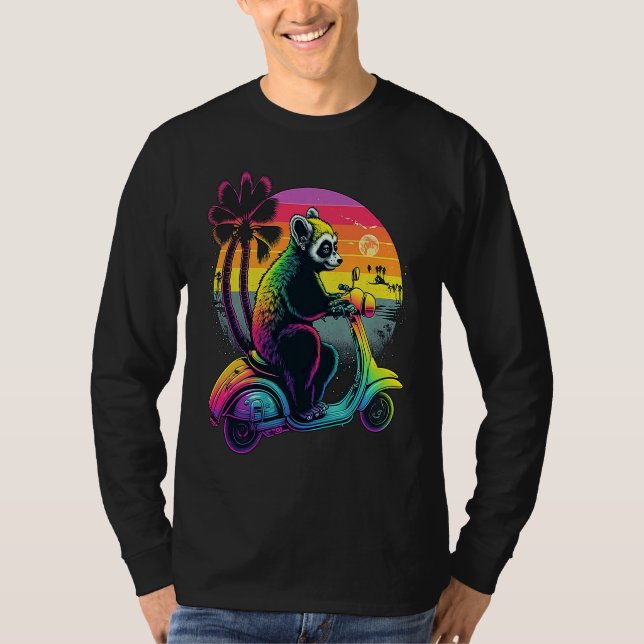 Lemur on motor scooter T-Shirt (Front)