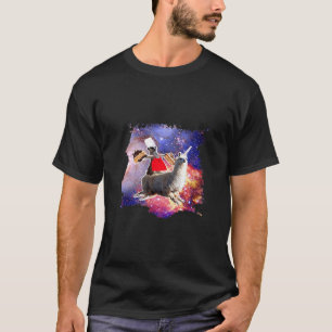 Lemur Riding Llama Unicorn Eating Cake  T-Shirt