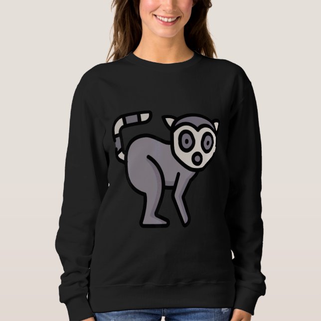 Lemur  Ring Tailed Cute Primate 1 Sweatshirt (Front)