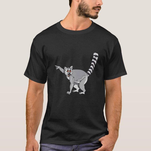 Lemur Ring Tailed Cute Primate T-Shirt (Front)