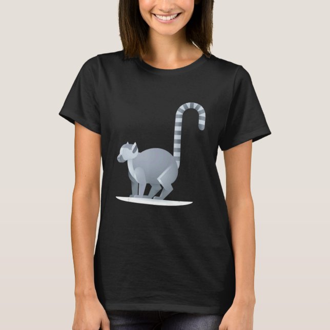 Lemur   Ring Tailed Cute Primate T-Shirt (Front)