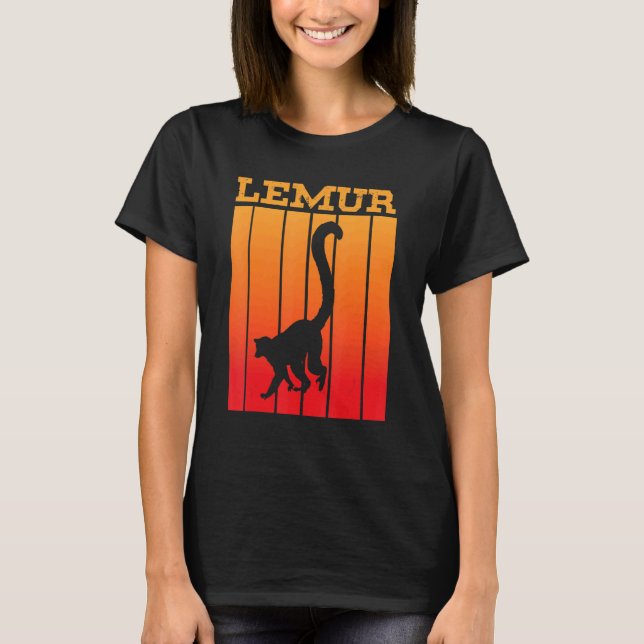 Lemur Shadow Silhouette At Sunset T-Shirt (Front)
