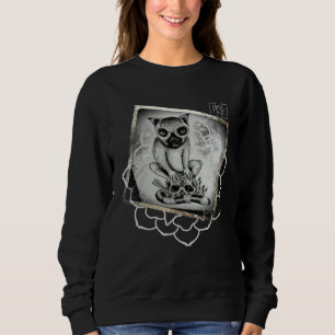 Lemur Skull with Yoga Flower  WRYD Actual Artwork Sweatshirt