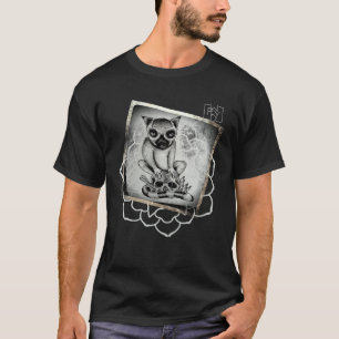 Lemur Skull with Yoga Flower  WRYD Actual Artwork T-Shirt