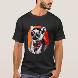 Lemur Sunglasses Artwork Portrait Madagascar Monke T-Shirt
