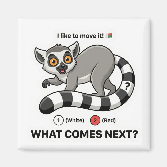 Lemur Tail Color Pattern Magnet (Front)