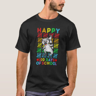 Lemur Teacher Student Happy 100 Days of School T-Shirt