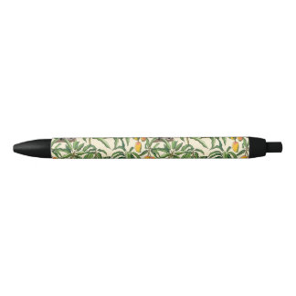 lemurs and branches mango seamless pattern black ink pen