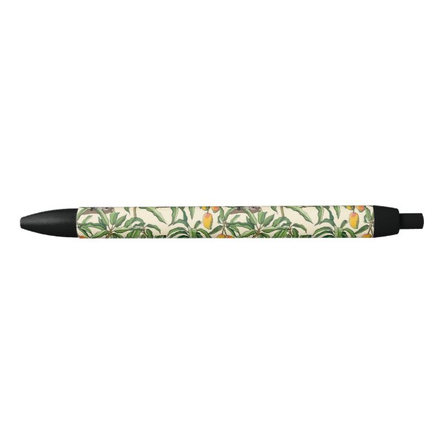 lemurs and branches mango seamless pattern   black ink pen (Front)