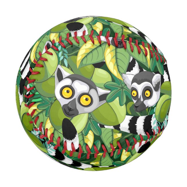 Lemurs of Madagascar in Exotic Jungle Baseball (Front Left)