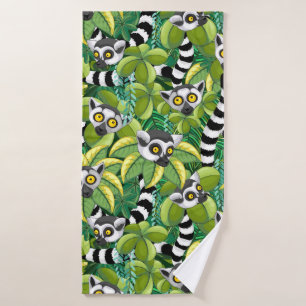 Lemurs of Madagascar in Exotic Jungle Bath Towel Set