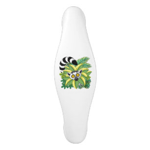 Lemurs of Madagascar in Exotic Jungle Ceramic Cabinet Pull