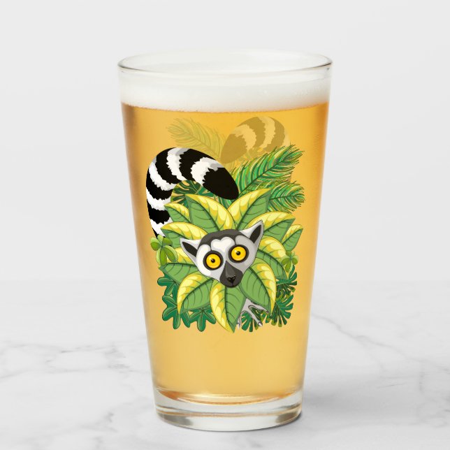 Lemurs of Madagascar in Exotic Jungle Glass (Front Filled)